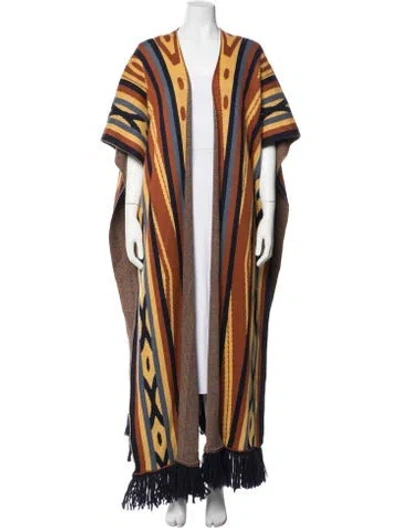 Pre-owned Escvdo Striped Open Front Sweater In Multicolor