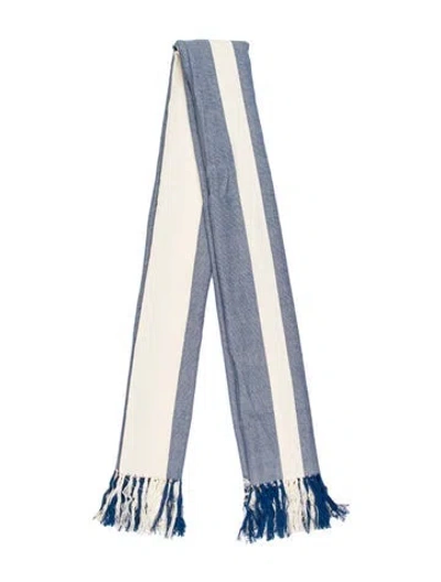 Pre-owned Escvdo Striped Scarf In Blue