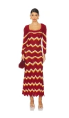 Escvdo Sumac Maxi Dress In 酒红色 & 橙色