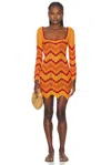 Escvdo Sumac Mini Dress In Orange & Sunset