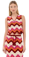Escvdo Susprio Top Burgundy/fuchsia/brown In Multi