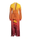 Escvdo Woman Cardigan Yellow Size Xs Cotton, Linen In Yellow