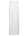 Escvdo Woman Pants White Size 6 Cotton, Linen In White