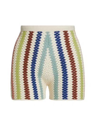 Escvdo Women's Camino Plaza Crochet Shorts In Neutral