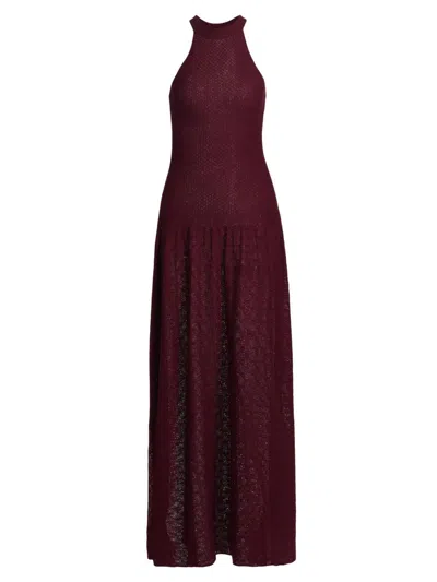 Escvdo Women's Cayo Halter Maxi Dress In Burgundy