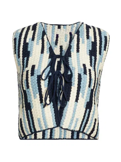 Escvdo Women's Spondylus Anadara Crochet Vest In Multi