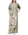 Esea 2pc Linen-blend Shirt & Pant Set In Multi