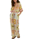 Esea 2pc Linen-blend Shirt & Pant Set In Multi