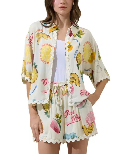 Esea 2pc Linen-blend Shirt & Short Set