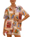 Esea 2pc Linen-blend Shirt & Short Set In Neutral