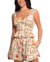 Esea 2pc Linen-blend Top & Short Set In Neutral