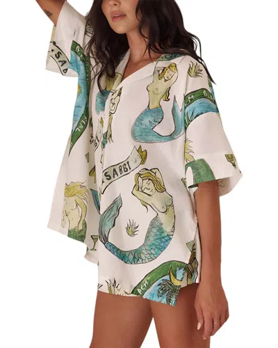 Esea 2pc Linen-blend Shirt & Short Set In Multi
