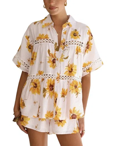Esea 2pc Linen-blend Shirt & Short Set In Multi