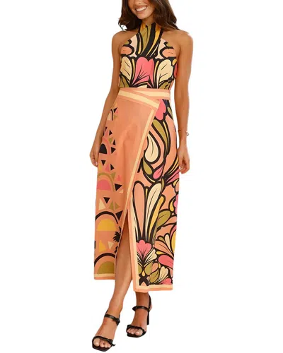 Esea Amina Glam 2pc Linen-blend Top & Skirt Set In Multi