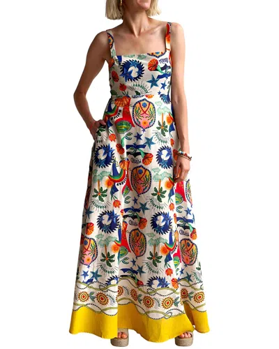 Esea Amina Glam Linen-blend Maxi Dress In Multi
