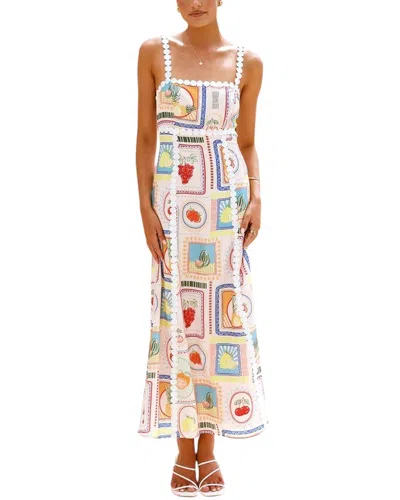 Esea Linen-blend Dress In Brown
