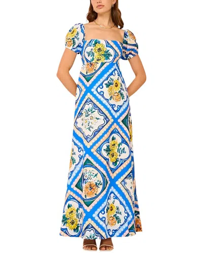 Esea Linen-blend Maxi Dress In Blue