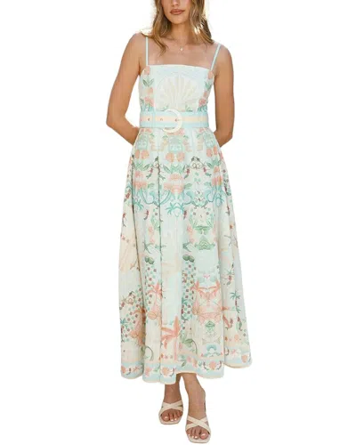 Esea Linen-blend Maxi Dress In Blue