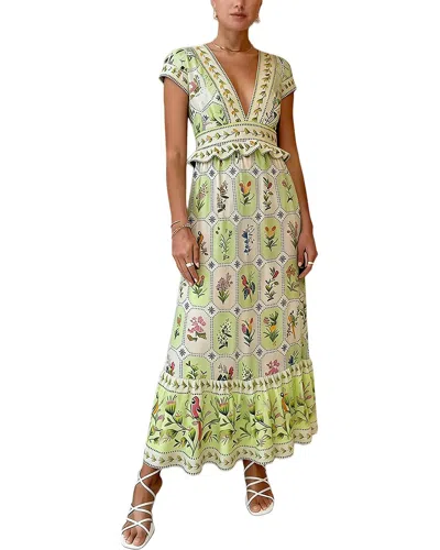 Esea Linen-blend Maxi Dress In Multicolor