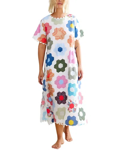 Esea Linen-blend Midi Dress In Multicolor