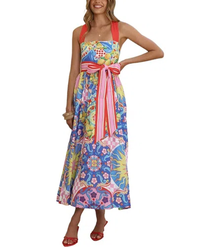 Esea Linen-blend Midi Dress In Multi