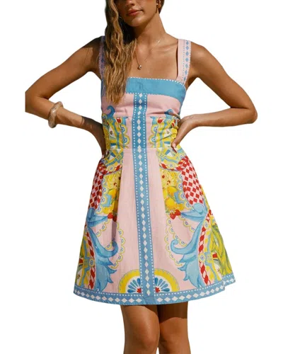 Esea Linen-blend Mini Dress In Blue