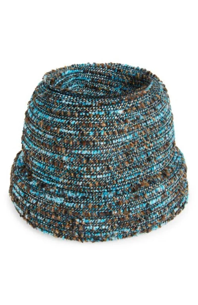 Esenshel Cuffed Tweed Beanie In Blue