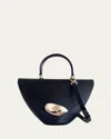 Esha Soni Orb Flap Leather Top-handle Bag In Black