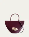 Esha Soni Orb Flap Leather Top-handle Bag In Bordeaux