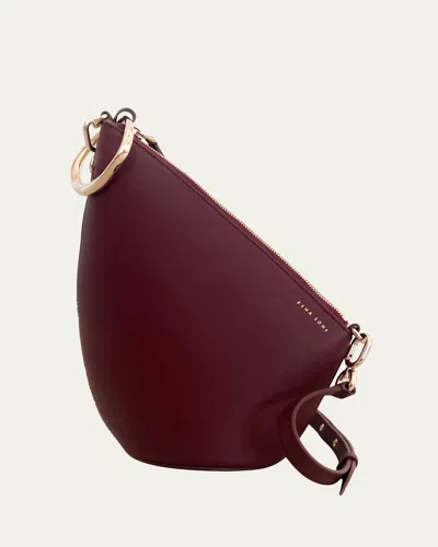 Esha Soni Slope Leather Crossbody Bag In Bordeaux
