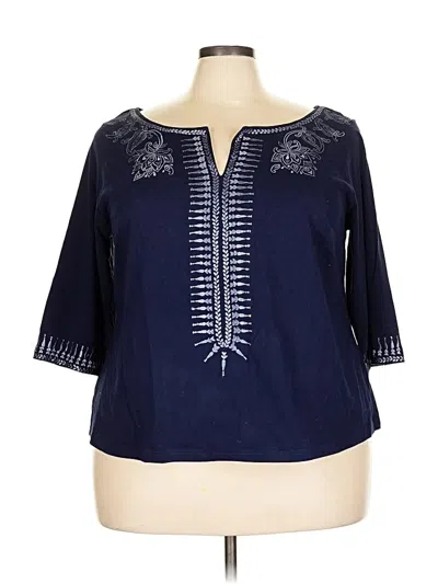 Pre-owned Eshakti 3/4 Sleeve Blouse In Blue