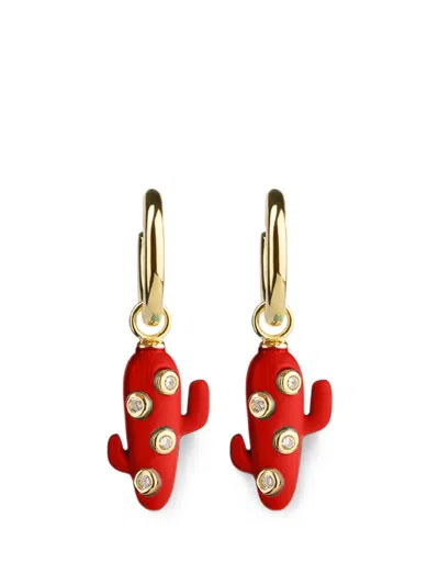 Eshvi Cactus Earrings In Gold