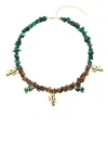 Eshvi Cactus-pendant Malachite Necklace In Brown