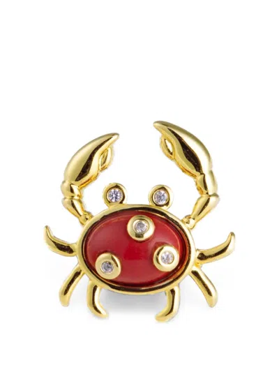 Eshvi Coral Crab Stud Earrings In Multi