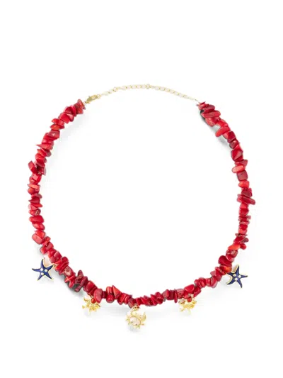 Eshvi Coral Sea Animal Charm Necklace In Multi