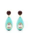 Eshvi Crystal Enamel Drop Earrings In Blue