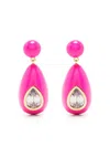 Eshvi Crystal Enamel Drop Earrings In Pink