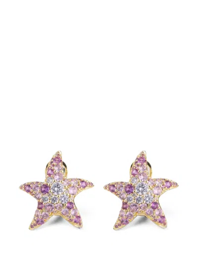 Eshvi Dawn Starfish Earrings In Pink