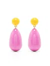 Eshvi Drop-design Earrings In Pink