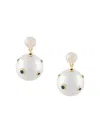 Eshvi Embellished Pearl Drop Earrings In White