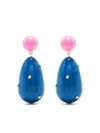 Eshvi Enamel Drop Earrings In Blue