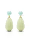 Eshvi Enamel Drop Earrings In Green