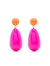 Eshvi Enamel Drop Earrings In Pink