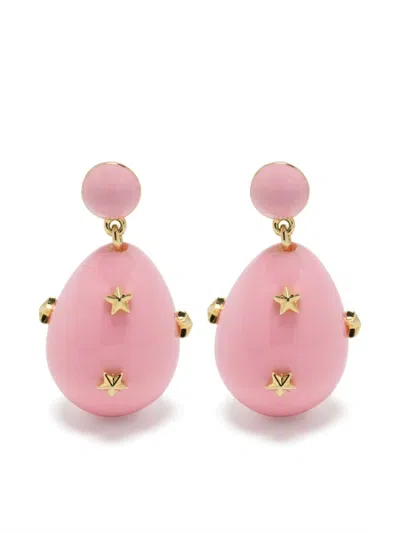 Eshvi Galaxy Drop Earrings In Pink