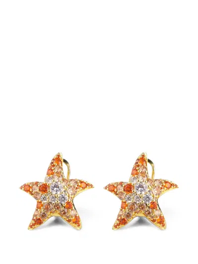 Eshvi Glow Starfish Earrings In Gold