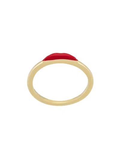 Eshvi Lips Ring In Gold