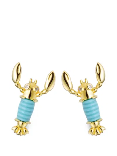 Eshvi Lobster-motif Stud Earrings In Multi