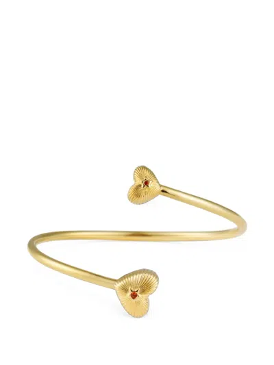 Eshvi Lucky Heart Bangle In Gold