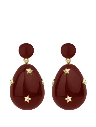Eshvi Mini Galaxy Drop Earrings In Brown