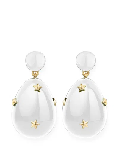 Eshvi Mini Galaxy Drop Earrings In White